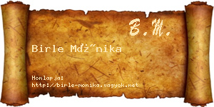 Birle Mónika névjegykártya